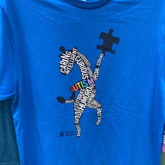 WOMEN’S MEN’S Autism Speaks Awareness Short Sleeve T-Shirts 2-Pack Size S - Picture 3 of 5